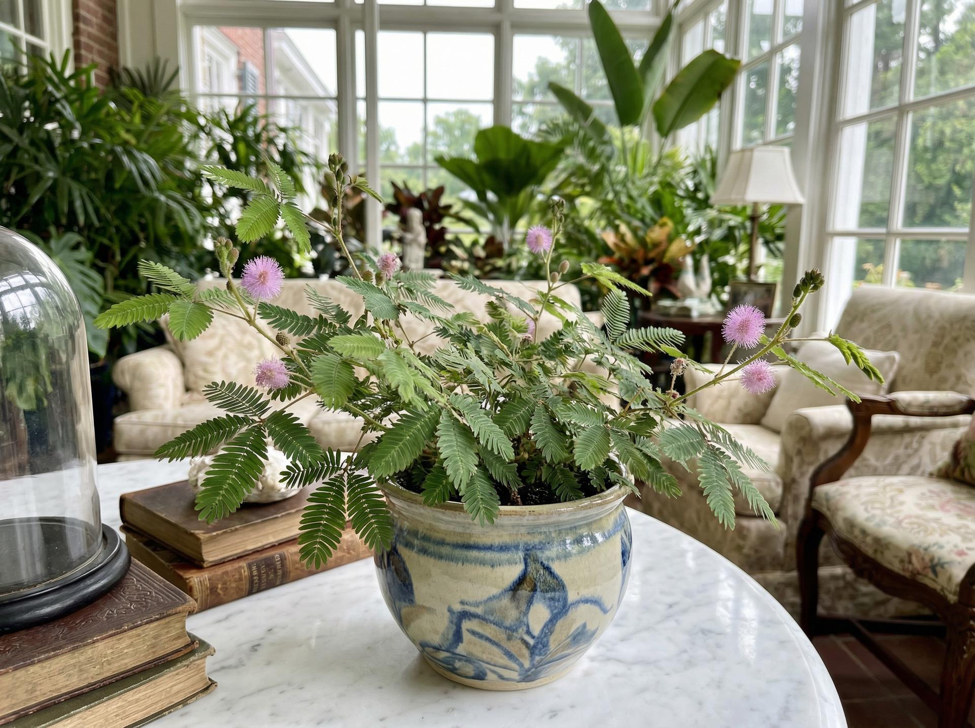 黄色仓库含羞草植物视频